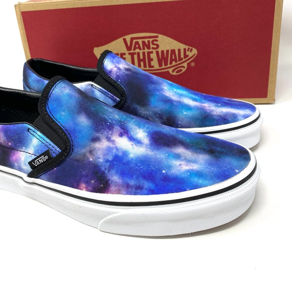 VANS Classic Slip-On Galaxy Blue White Canvas Sneakers Men's Size VN0A33TBG4F - Picture 7 of 11